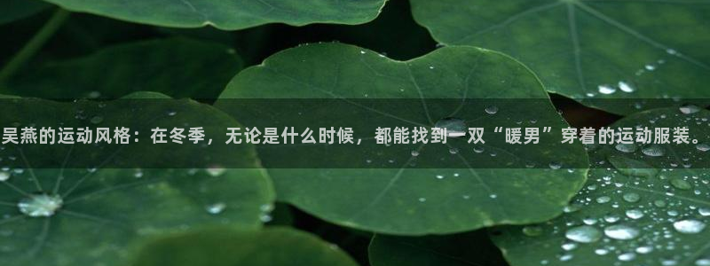 中欧体育登录：吴燕的运动风格：在冬季，无论是什么时候，都能找到一双“暖男”穿着的运动服装。
